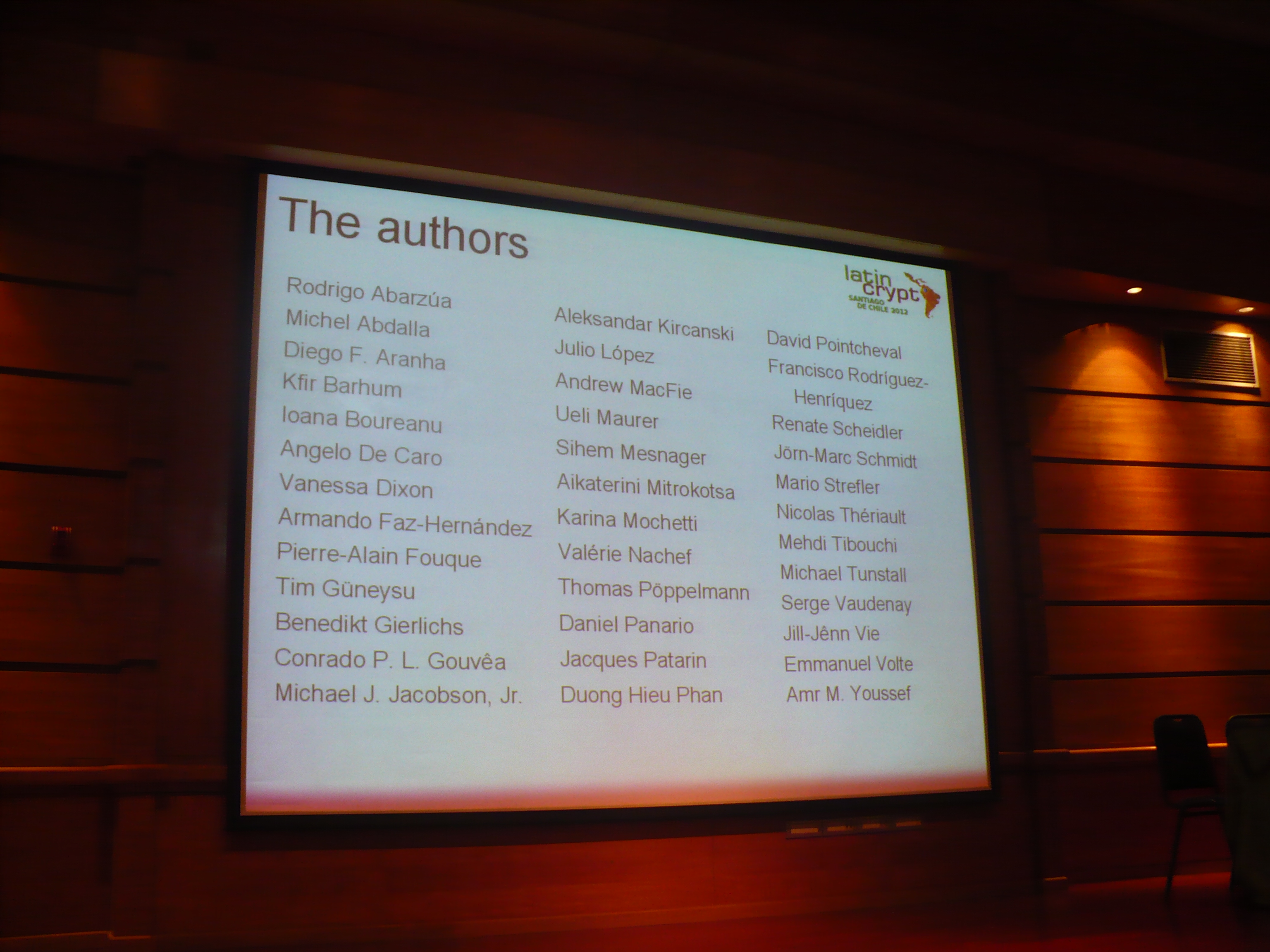 LATINCRYPT 2012 authors